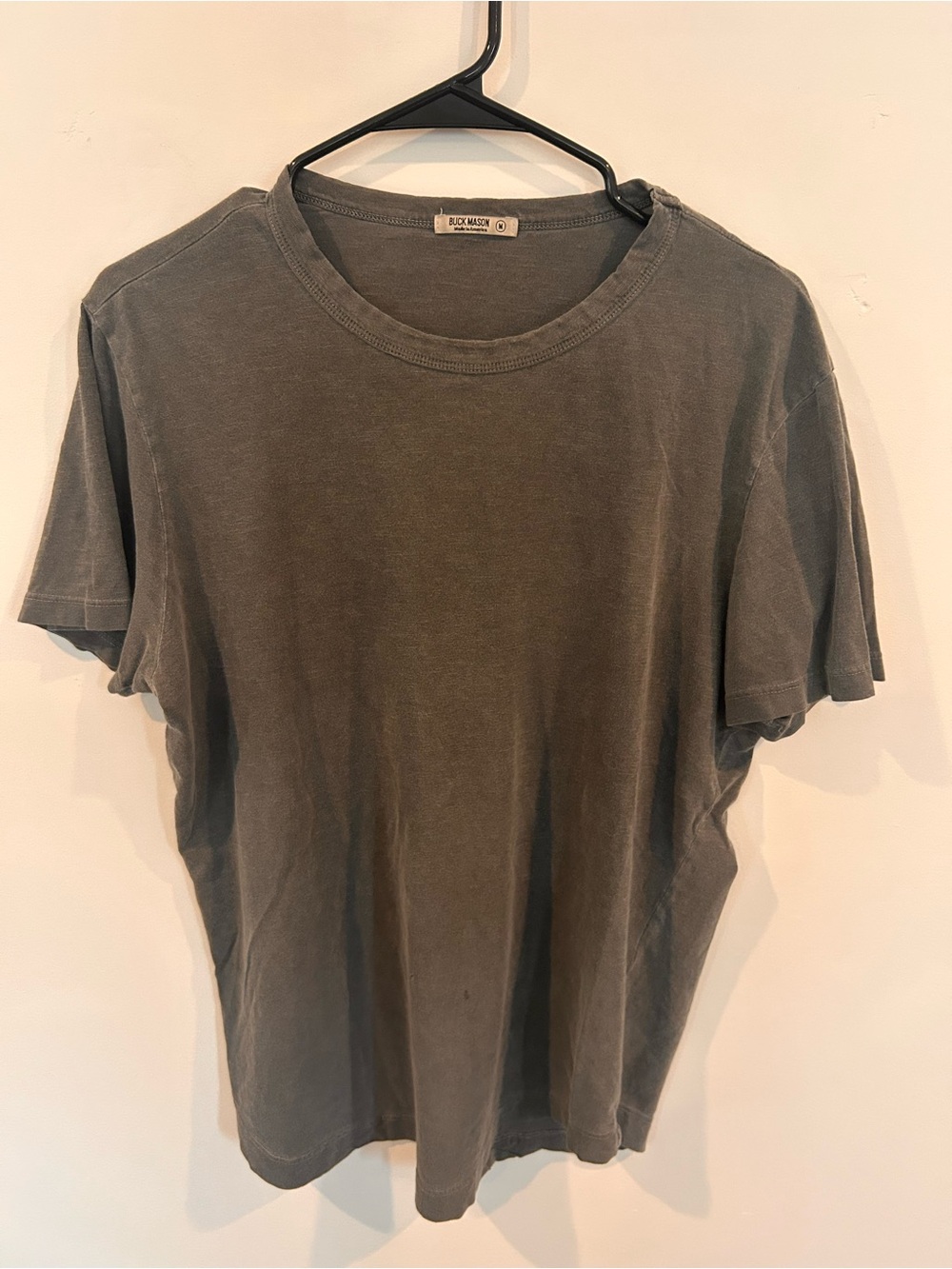 Buck Mason Washed Gray Short Sleeve Crew Tee
